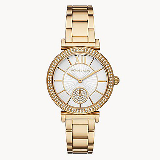 Michael Kors Analog Men's Watch Gold Plated Metal Bracelet