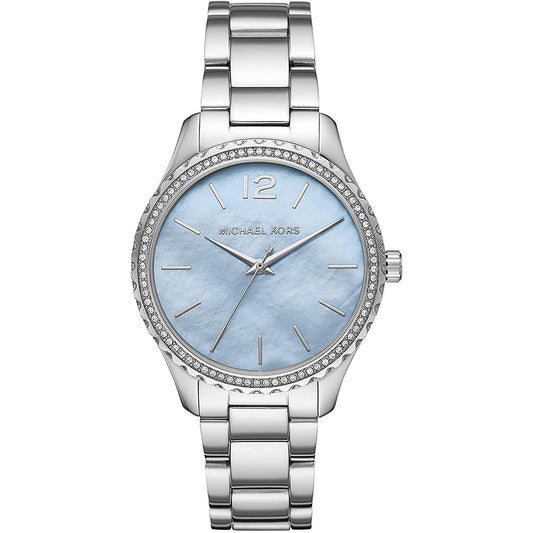 Michael Kors Mother of Pearl Analog Women's Watch Stainless Steel Metal Bracelet