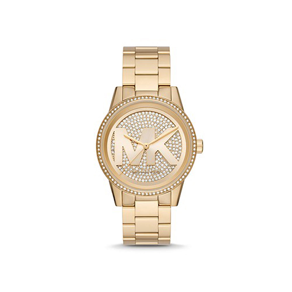 Michael Kors Analog Women's Watch Gold Plated Metal Bracelet - MK6862