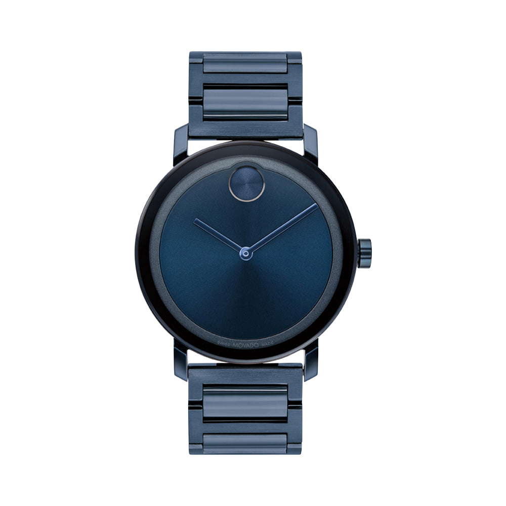 Movado Bold Men's Watch Blue Tone Case Quartz