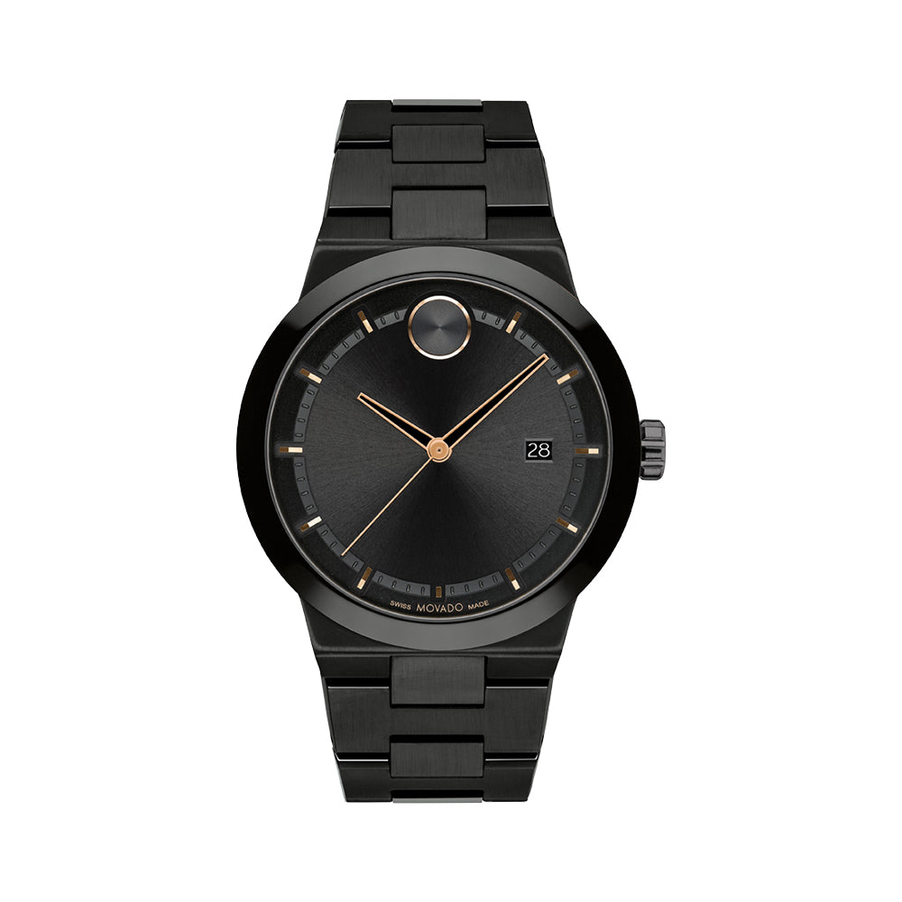 Movado Bold Men's Watch Black Tone Case Quartz