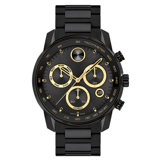 Movado Bold Men's Watch Black Tone Case Quartz