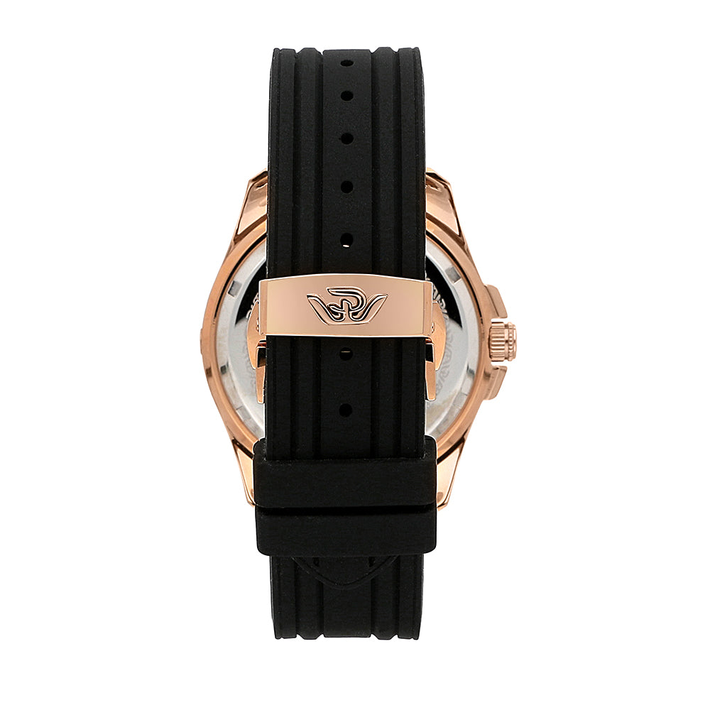 Philip Watch Amalfi 43MM Auto Black Dial BLK Silic ST