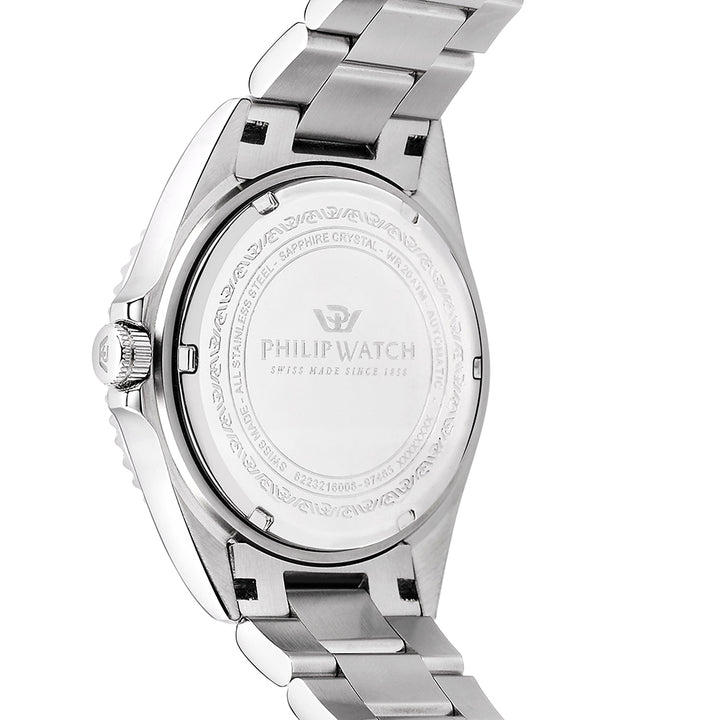 Philip Watch CARIBE 42MM AUTO 3H BLK DIAL BR SS+BLK S