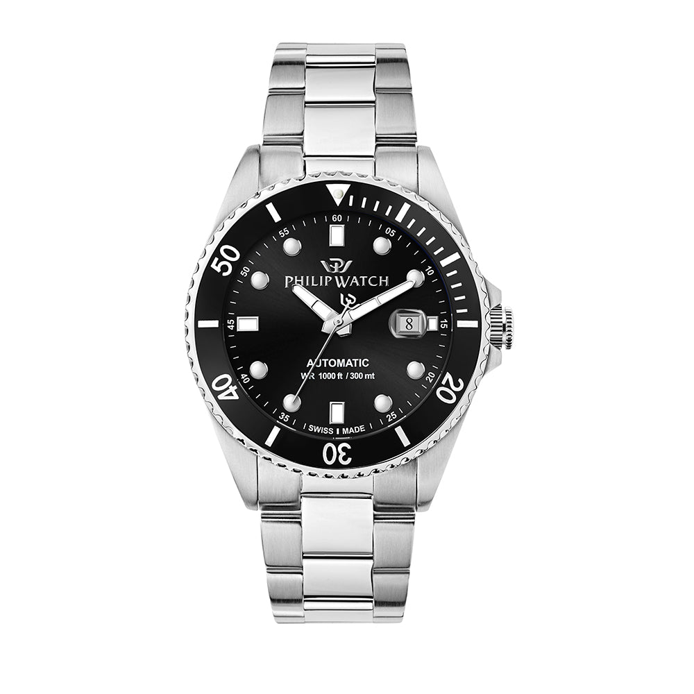 Philip Watch CARIBE 42MM AUTO 3H BLACK DIAL BR SS