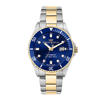 Philip Watch Caribe 42mm Auto 3H Blue Dial BR SS+YG - R8223216010