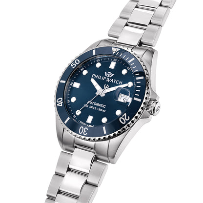 Philip Watch Caribe 42MM Auto 3H Blue Dial BR SS - R8223216011