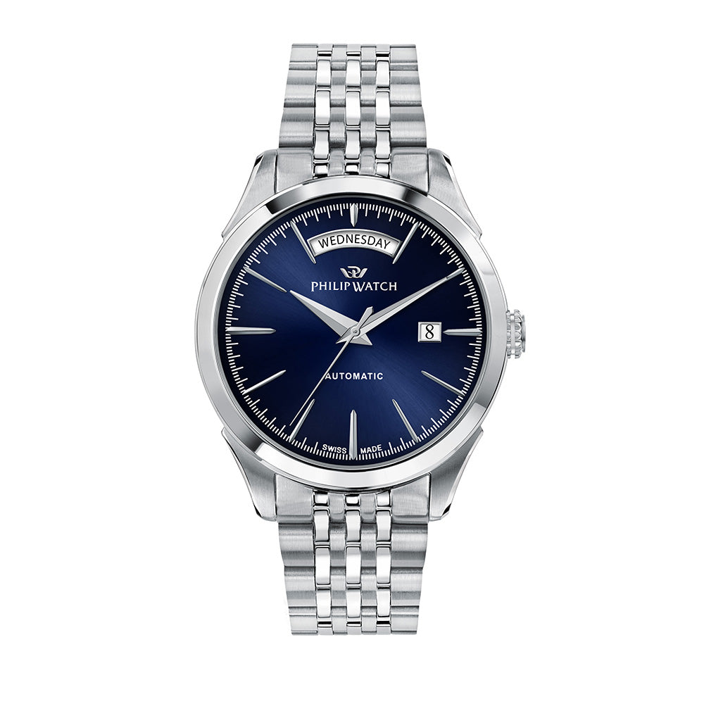 Philip Watch ROMA 41MM AUTO BLUE DIAL BR SS
