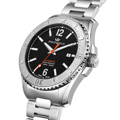 Philip Watch Amalfi Diving 43MM Auto Black Dial BR SS - R8223218003