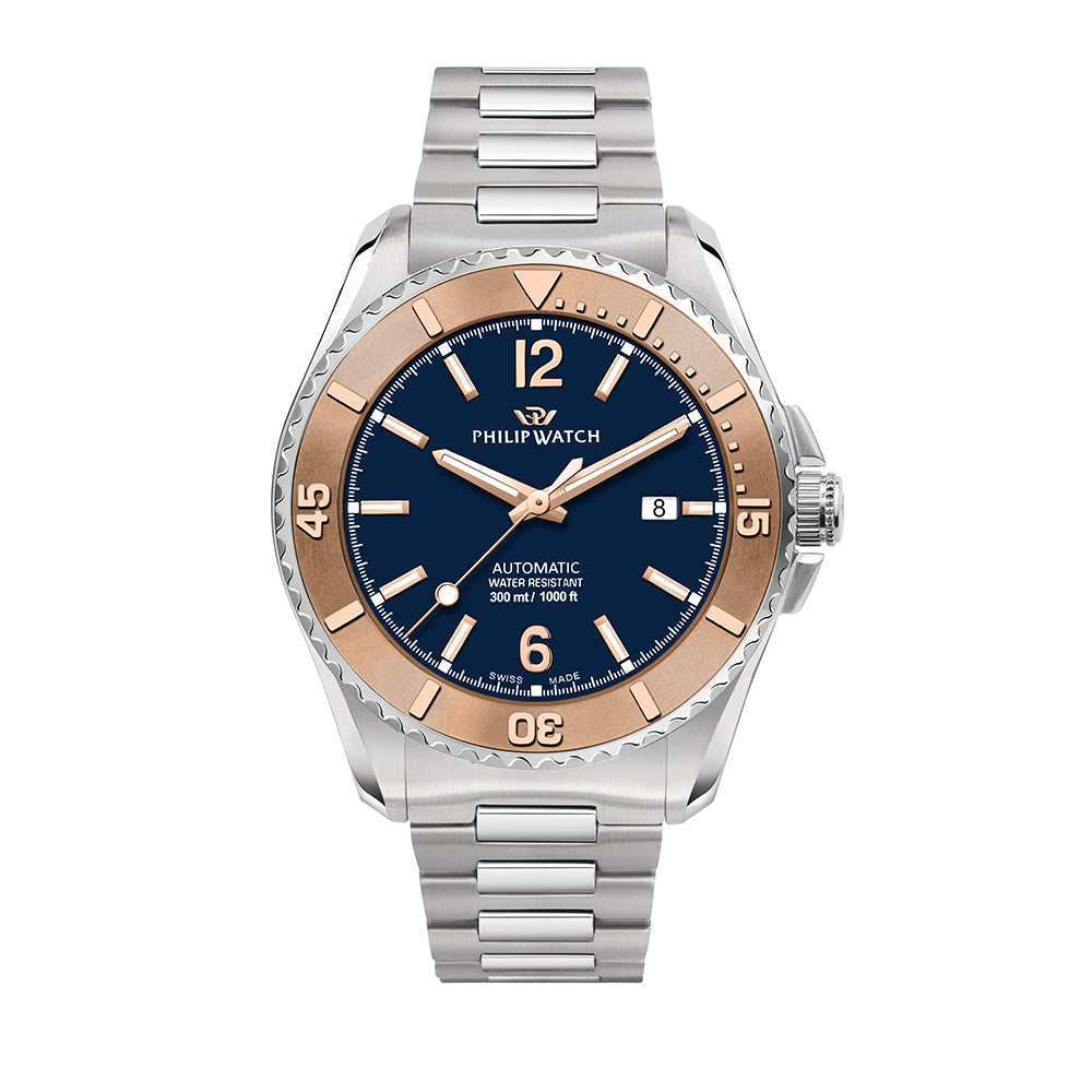 Philip Watch Amalfi Diving 43MM Auto Blue Dial BR SS