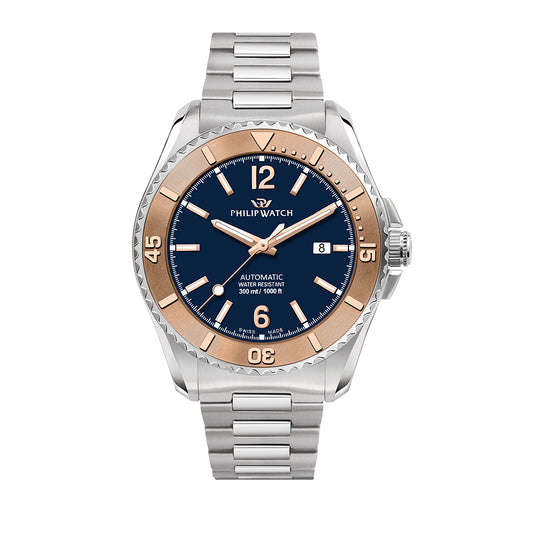 Philip Watch Amalfi Diving 43MM Auto Blue Dial BR SS