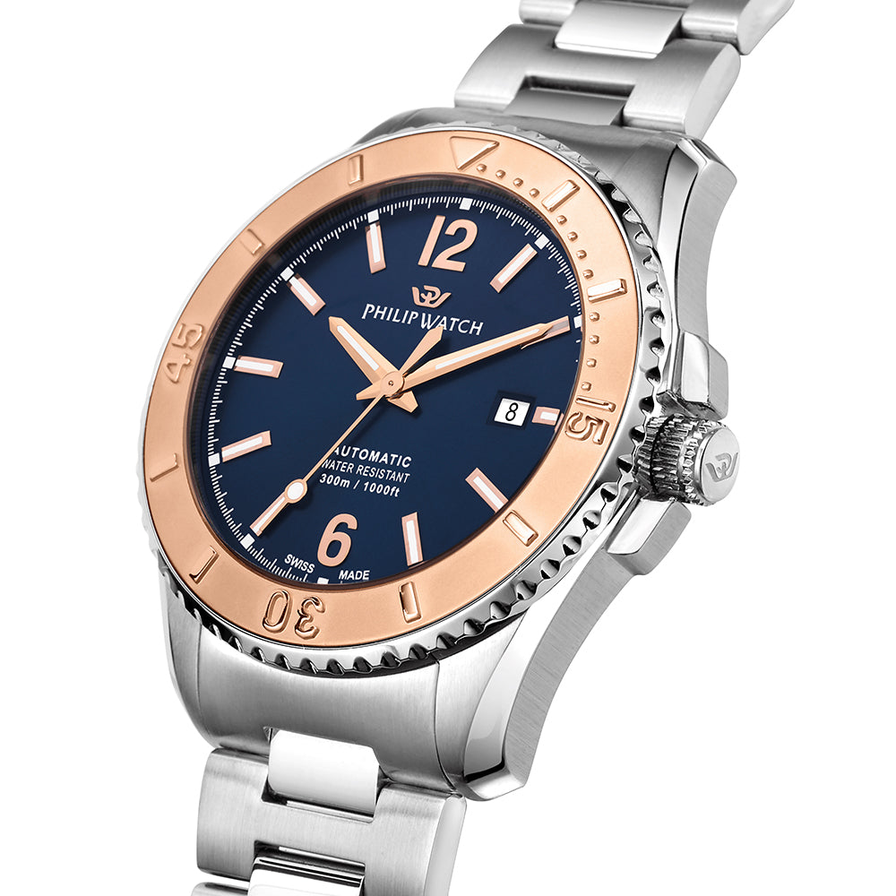 Philip Watch Amalfi Diving 43MM Auto Blue Dial BR SS - R8223218004
