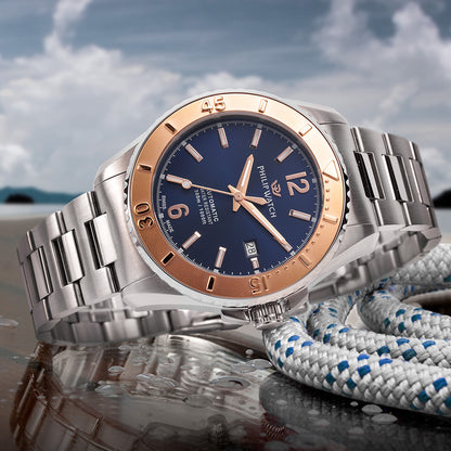 Philip Watch Amalfi Diving 43MM Auto Blue Dial BR SS - R8223218004