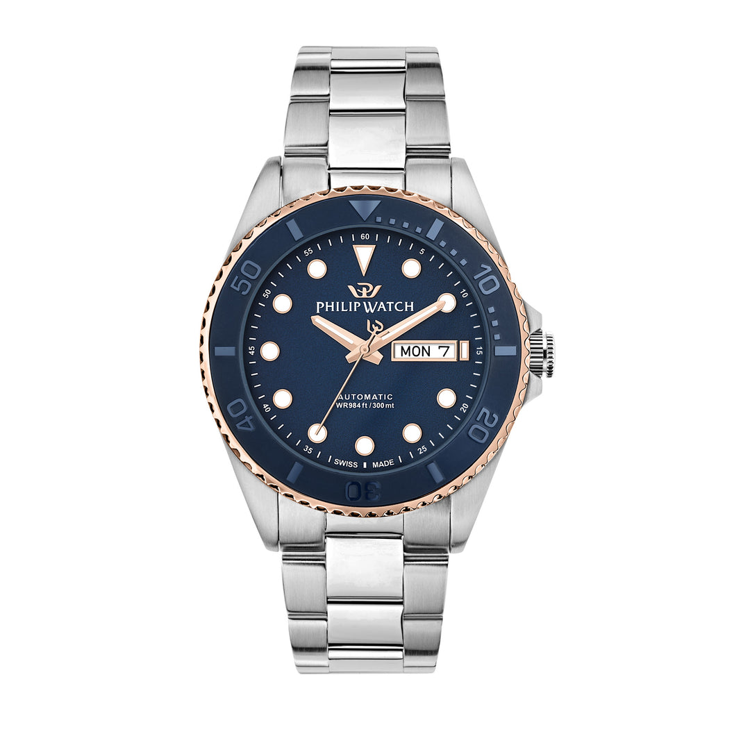 Philip Watch CARIBE 42MM AUTO BLUE DIAL BR SS