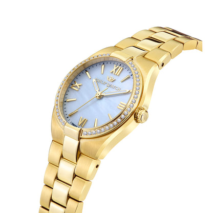 Philip Watch Timeless 3H 29MM Ca W/Diam MOP DIA BR YG