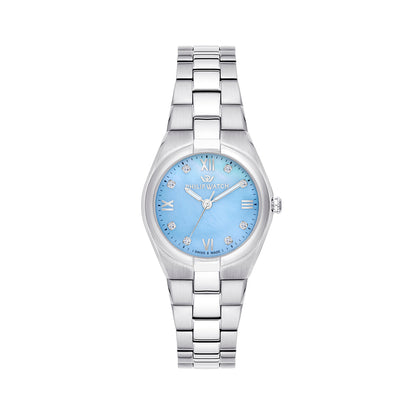 Philip Watch Timeless 3H 29MM BL MOP W/Diam DIA BR SS - R8253222506
