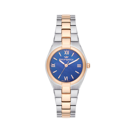 Philip Watch Timeless 3H 29MM Blue MOP Dial BR SS+RG