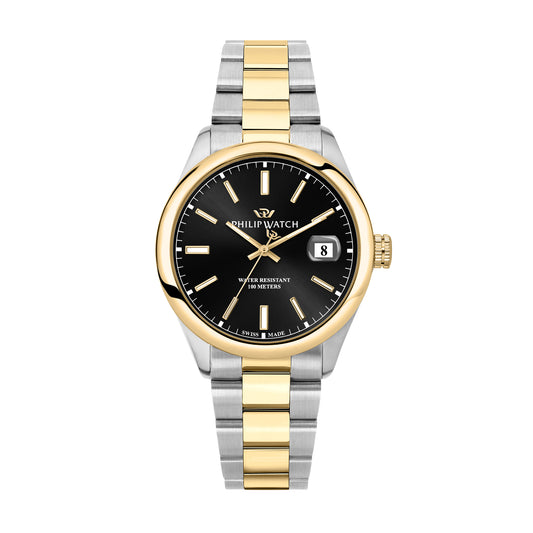Philip Watch Caribe 39MM 3H Black Dial BR SS+YG