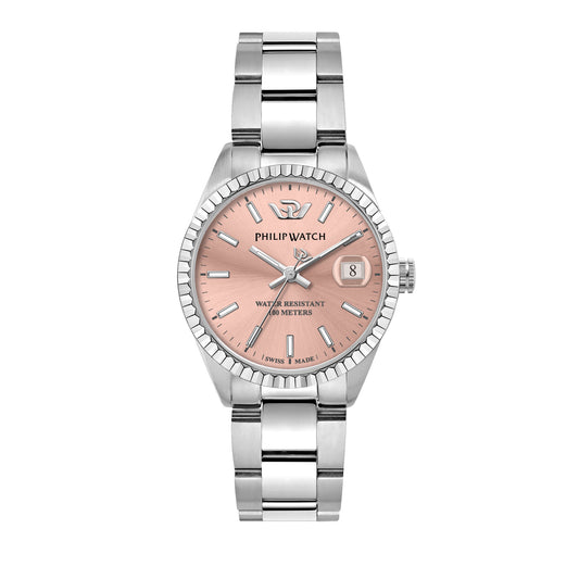Philip Watch Caribe 35MM 3H Rose Dial BR SS
