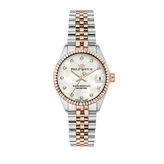 Philip Watch Caribe 31mm 3H MOP Dial W/Diam BR SS+RG
