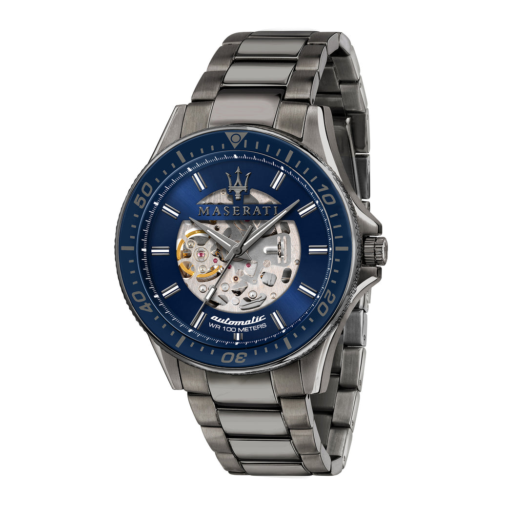 MASERATI SFIDA 44MM AUTO BLUE DIAL BR GUN