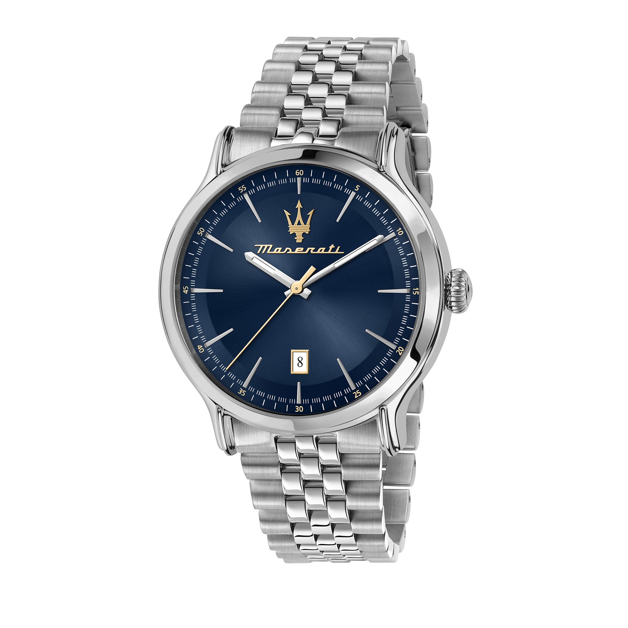 MASERATI EPOCA 42MM 3H BLUE DIAL BR SS The Watch House