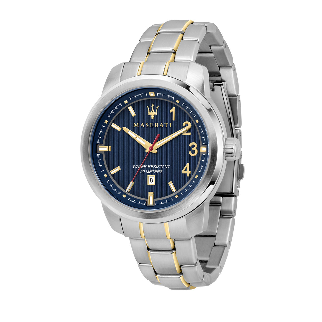 MASERATI ACTIVE POLO 45mm 3H BLUE DIAL BR SS+YG