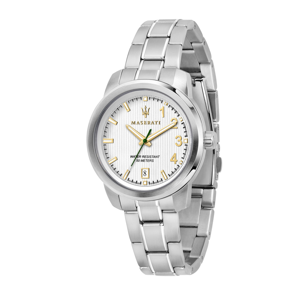 MASERATI ACTIVE POLO 38mm 3H WHITE DIAL BR SS