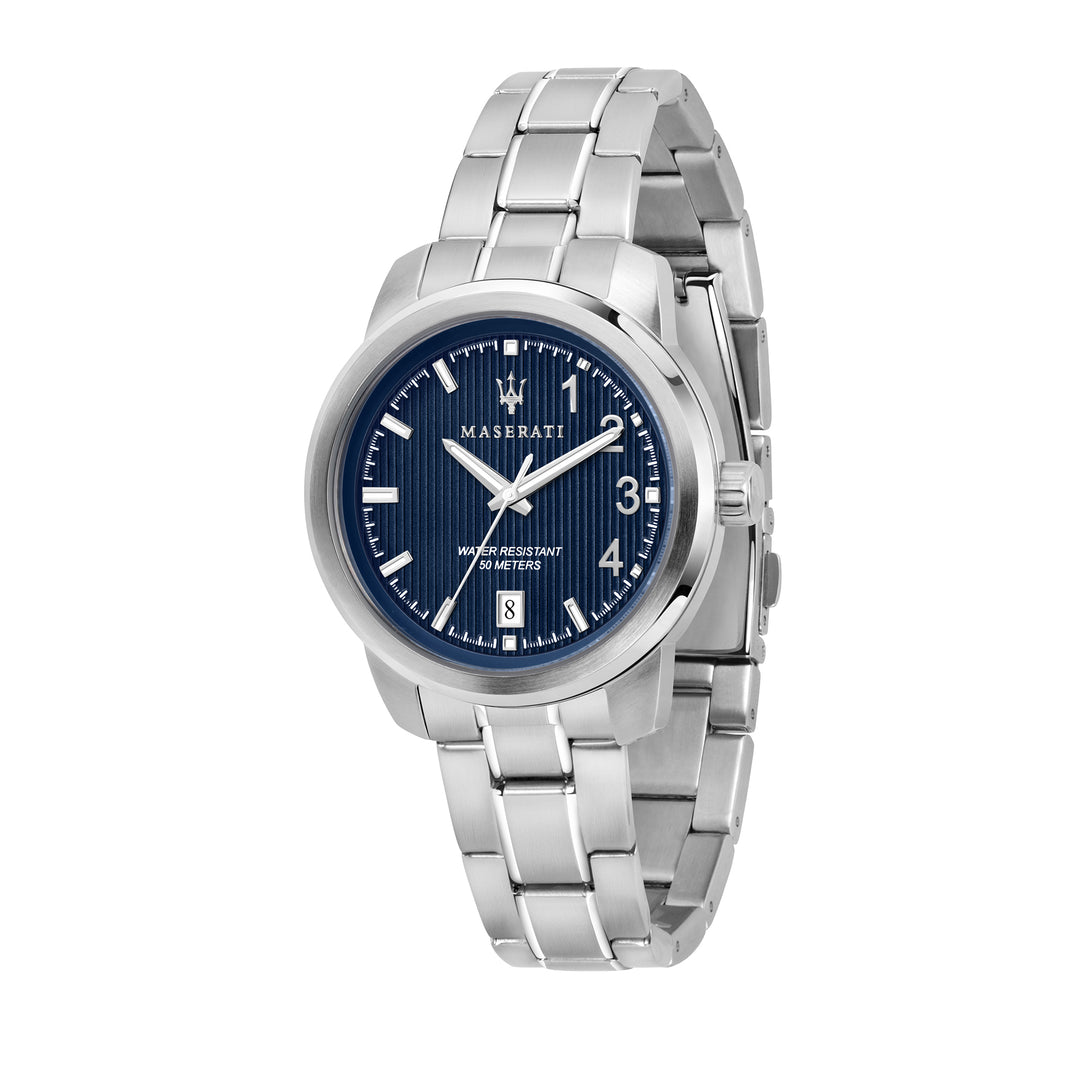 MASERATI ACTIVE POLO 38mm 3H BLUE DIAL BR SS