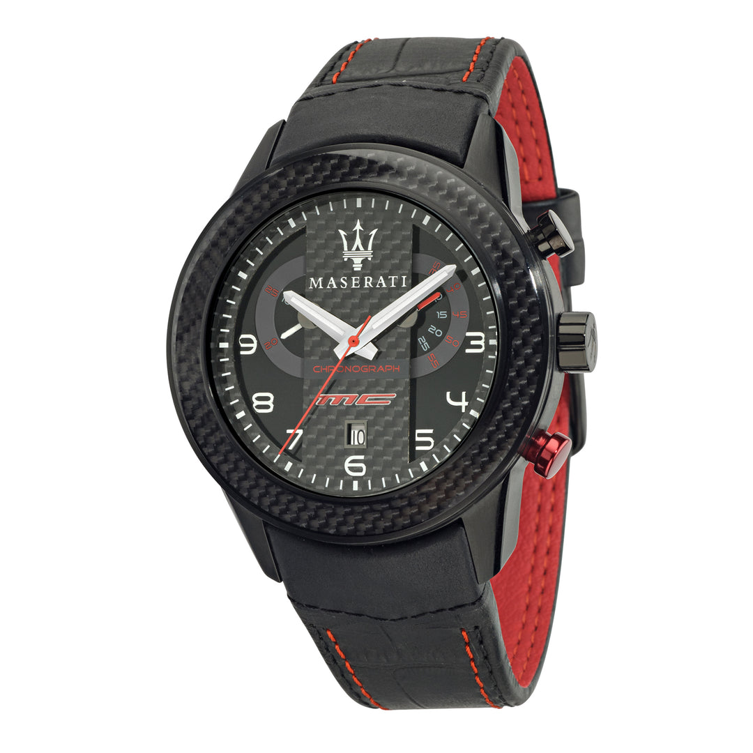 MASERATI CORSA CHR BLACK DIAL BLACK STRAP