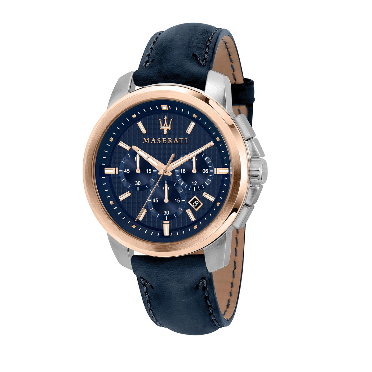 Maserati Successo Ext 44MM CHR SS Blue DIA Blu ST
