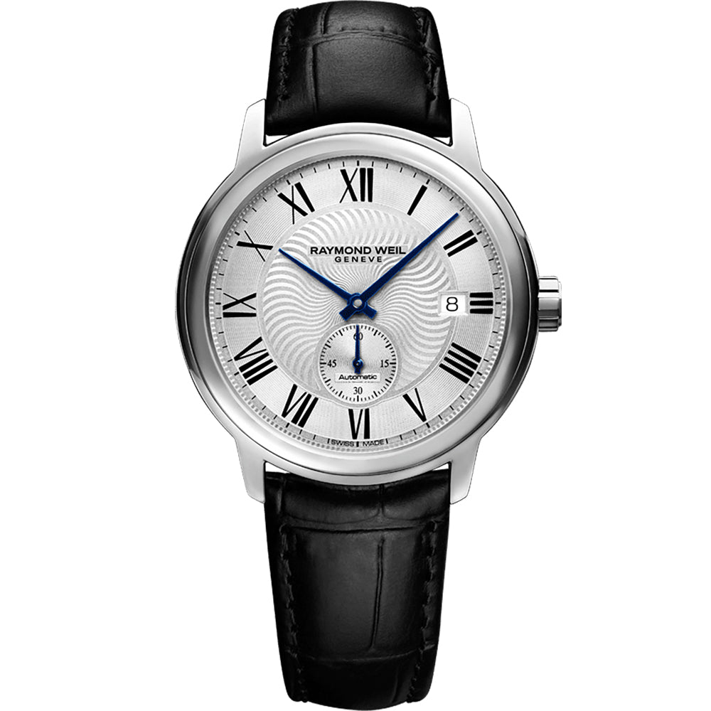 Raymond Weil Men's Maestro Automatic Leather Strap Silver Dial Watch