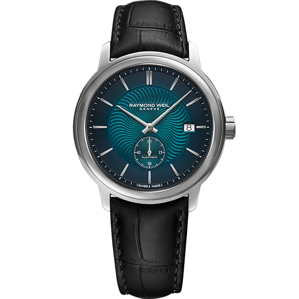 Raymond Weil Men's Maestro Automatic Leather Strap Blue Dial Watch