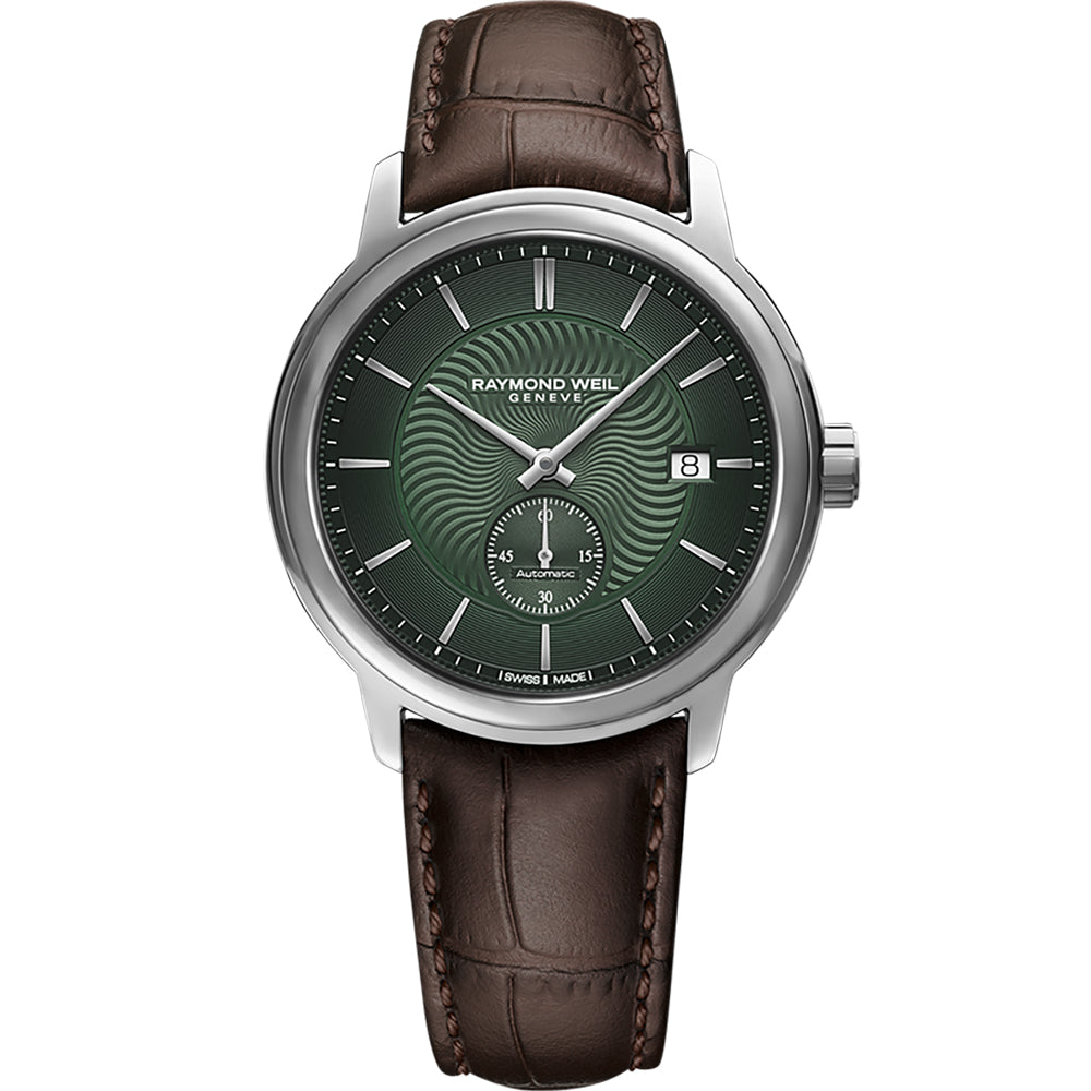 Raymond Weil Men's Maestro Automatic Leather Strap Green Dial Watch