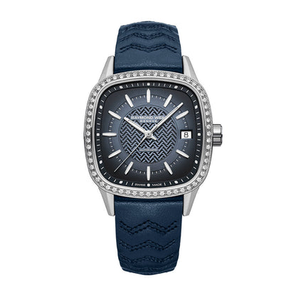 Raymond Weil Freelancer Women's Automatic Blue Dial Leather Watch 34.5mm