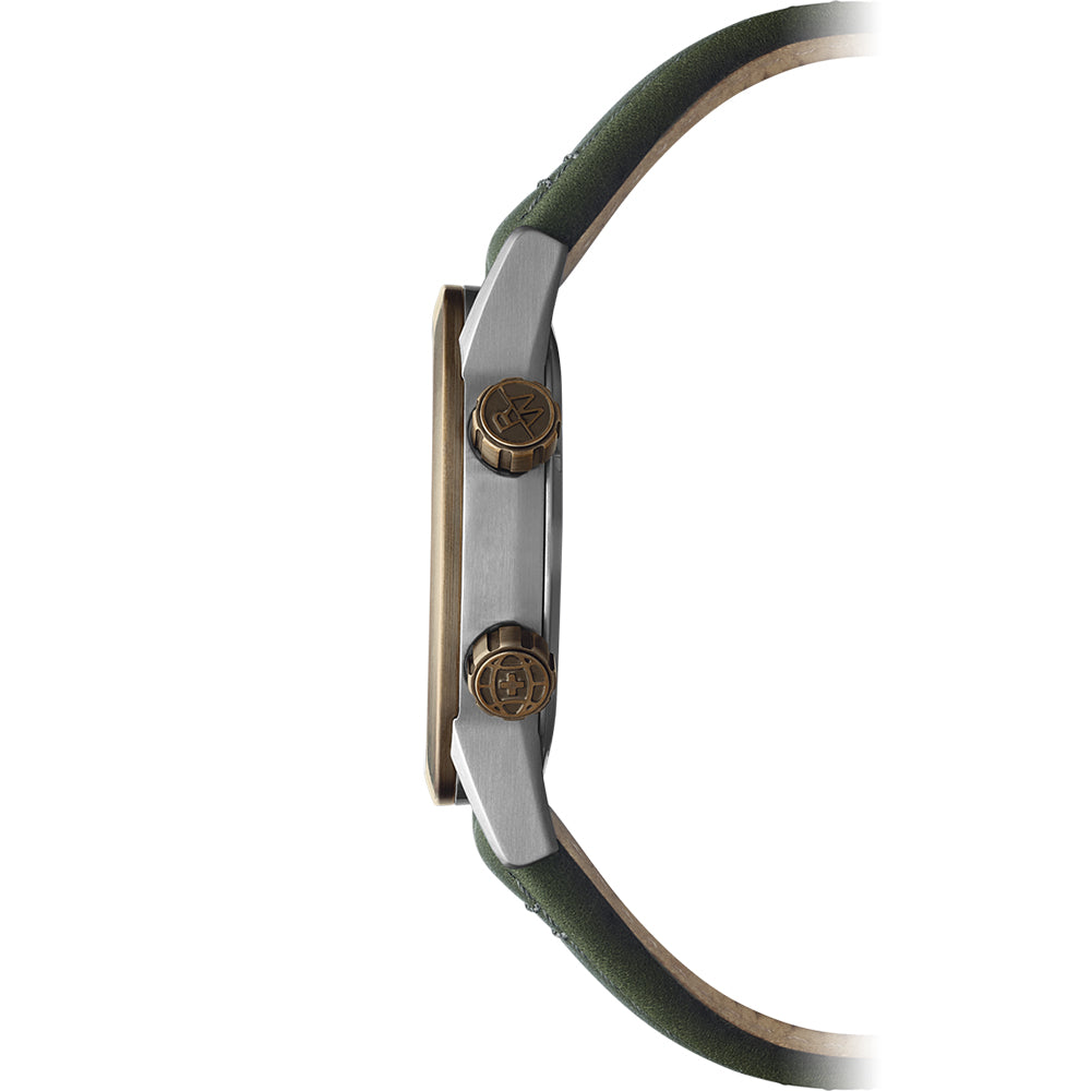 Raymond Weil Men's Freelancer GMT Worldtimer Leather Strap Green Gradient Dial Watch