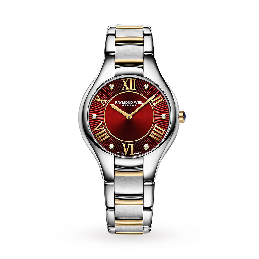 Raymond Weil Noemia Women's Red Dial Two-Tone Leather Quartz 32mm