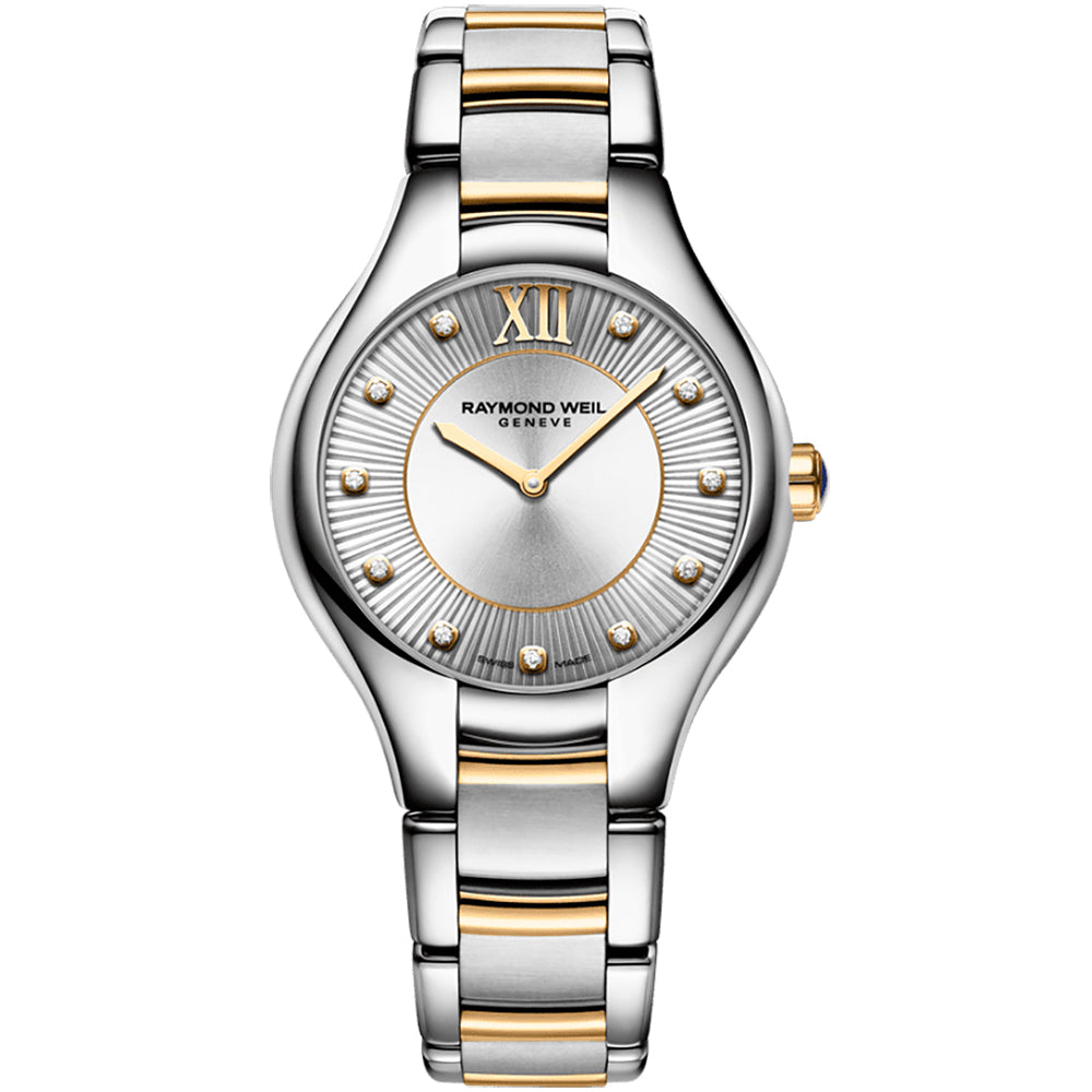 Raymond Weil Women's Noemia Two Tone PVD Bracelet Silver Dial Watch