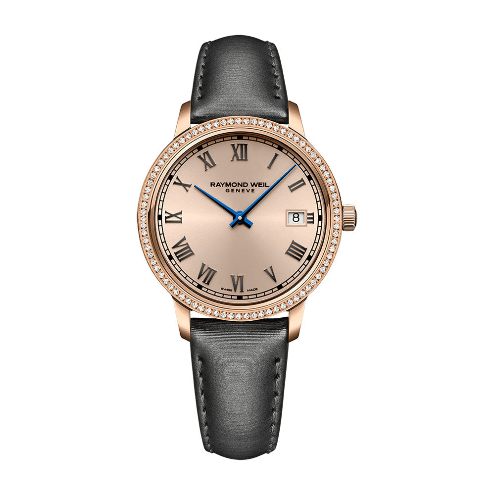 Raymond Weil Toccata Women's 80 Diamonds Grey Satin Quartz Watch 34mm