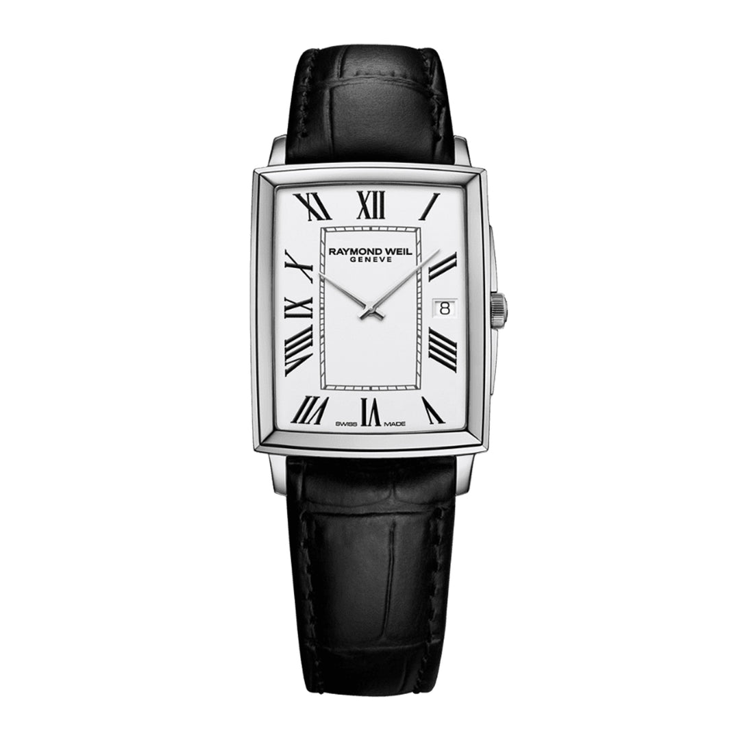 Raymond Weil Toccata Men's Classic Rectangular Leather Strap White Dial Watch