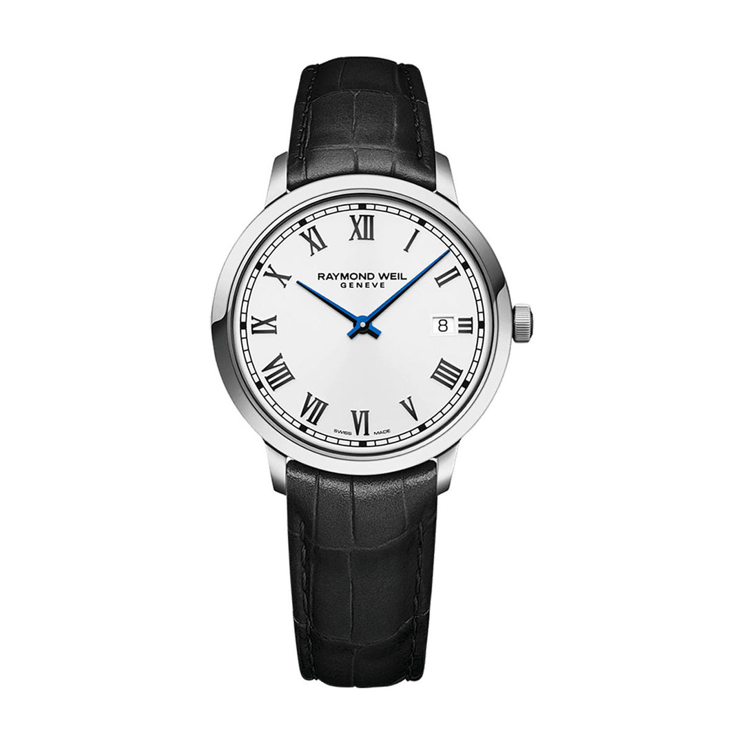 Raymond Weil Toccata Men's Classic White Dial Leather Quartz Watch 39mm