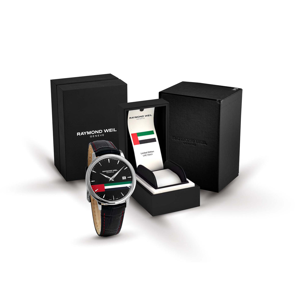 Raymond Weil Limited Edition Toccata Men's Uae National Day Black Strap Black Dial Watch