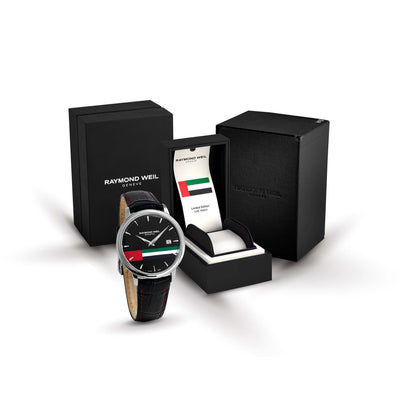 Raymond Weil Limited Edition Toccata Men's Uae National Day Black Strap Black Dial Watch