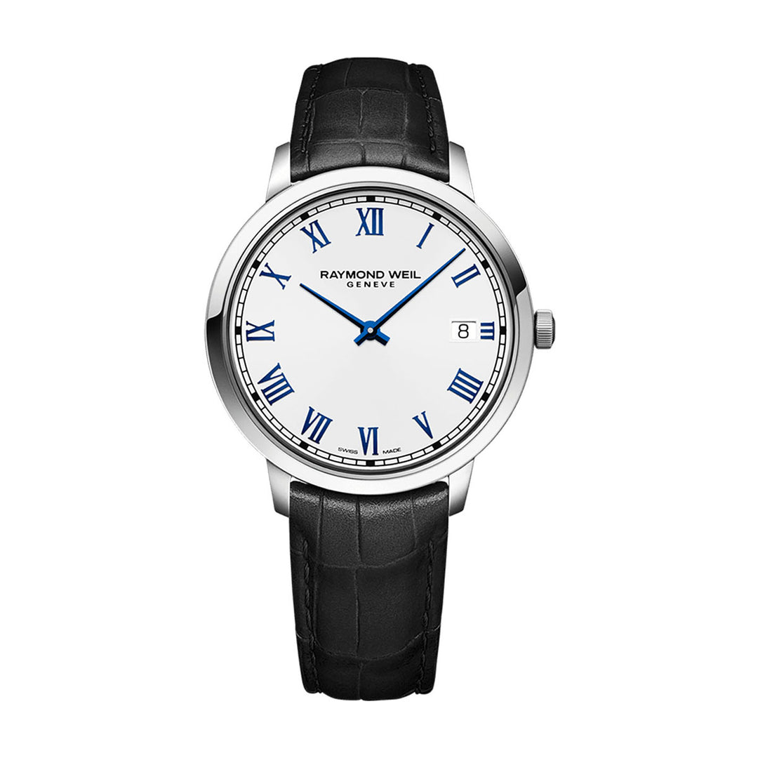 Raymond Weil Toccata Men's Classic White Dial Leather Quartz Watch 42mm