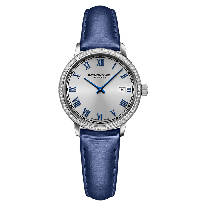 Raymond Weil Toccata Women's 76 Diamonds Blue Satin Strap Quartz Watch 29mm