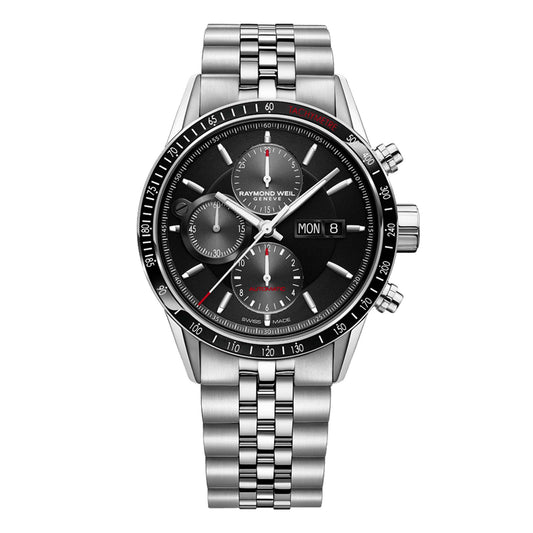 Raymond Weil Men's Freelancer Automatic Steel Bracelet Black Dial Watch