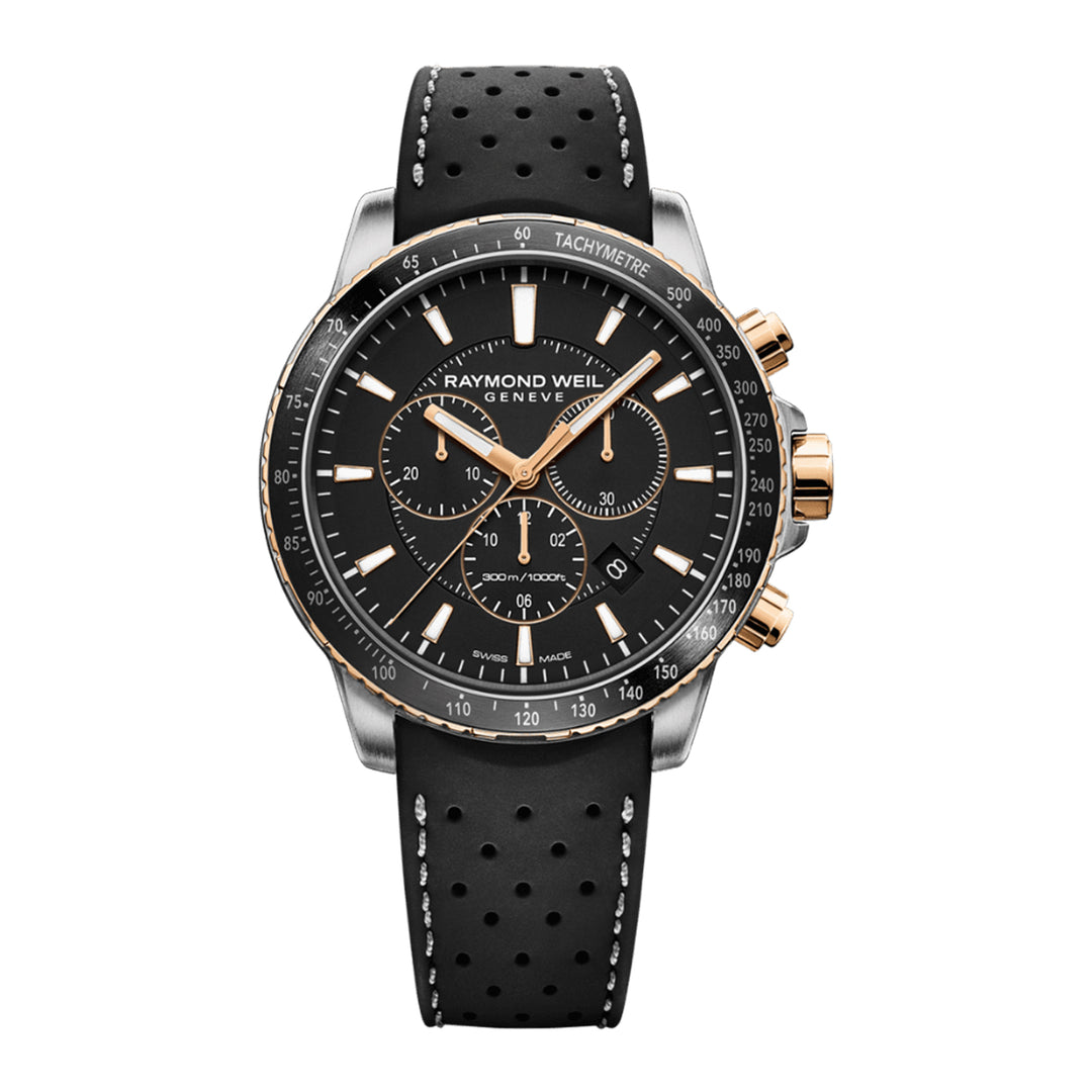 Raymond Weil Tango 300 Men's Quartz Chronograph Black Rubber Strap Black Dial Watch