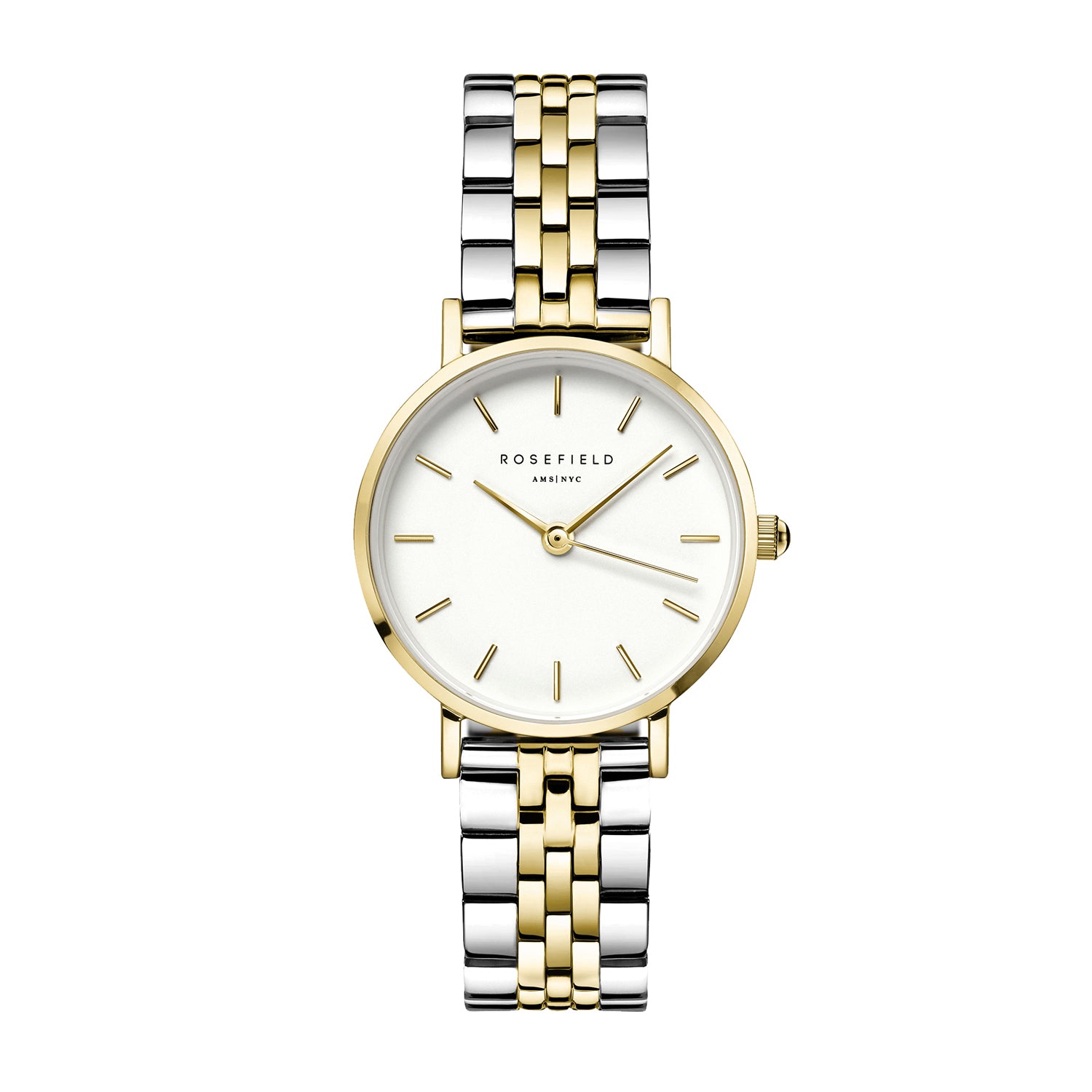 Rosefield The Small Edit White Steel Silver Gold DuoÂ Ladies Watch ...