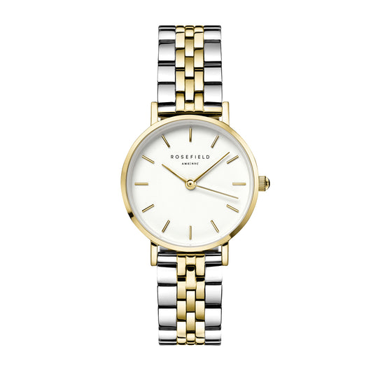 Rosefield The Small Edit White Steel Silver Gold DuoÂ Ladies Watch