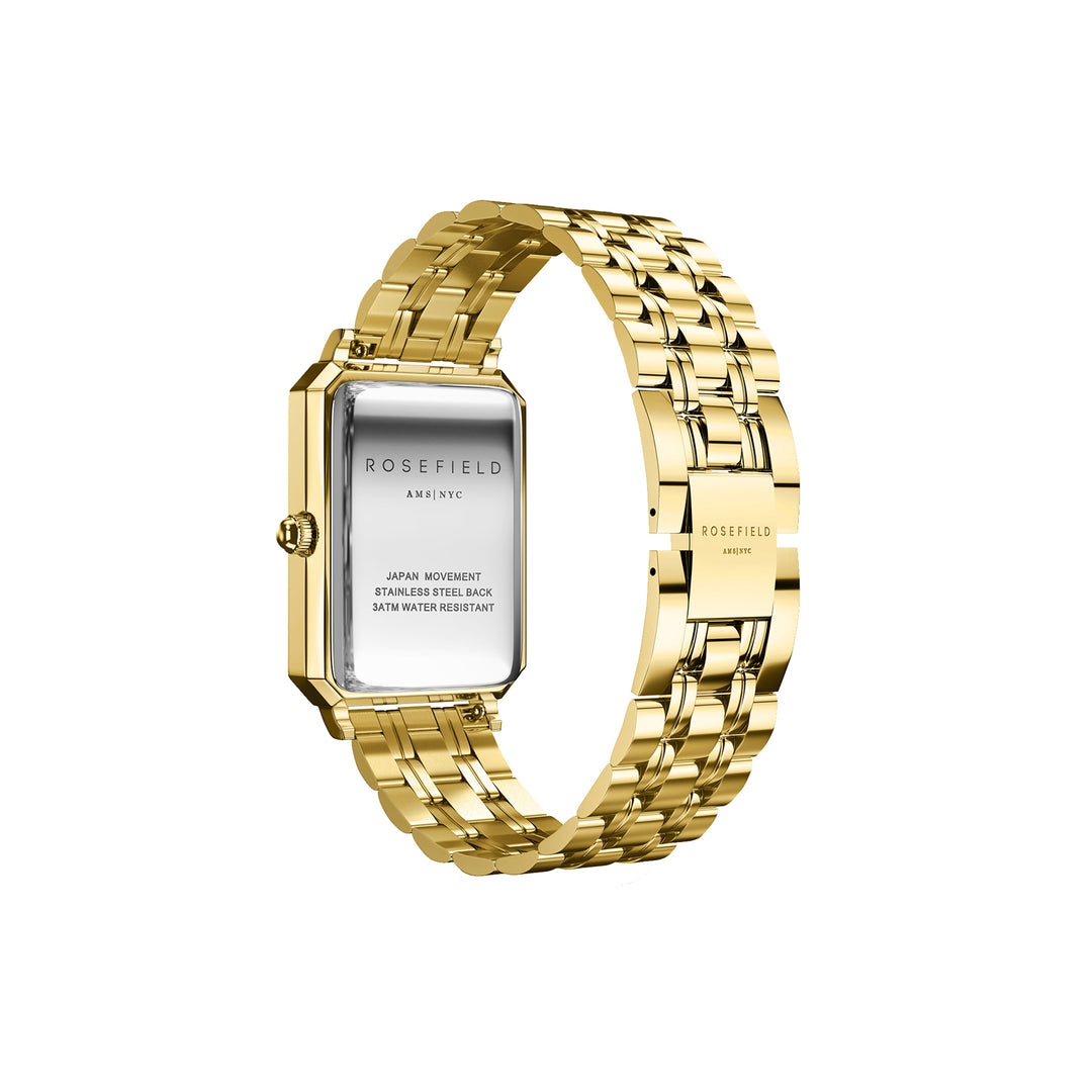 Rosefield The Octagon White Sunray Steel GoldLadies Watch – The